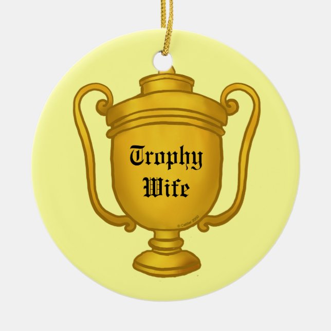 Trophy Wife Ceramic Tree Decoration (Front)