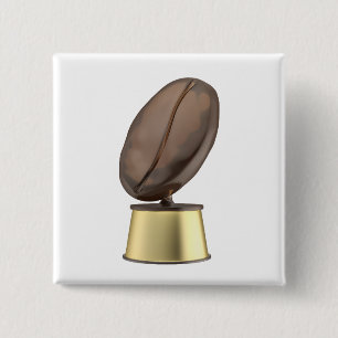 Trophy with coffee bean 15 cm square badge