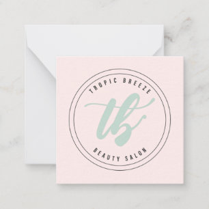 Tropic Breeze Teal Mint & Pink Company Logo Card