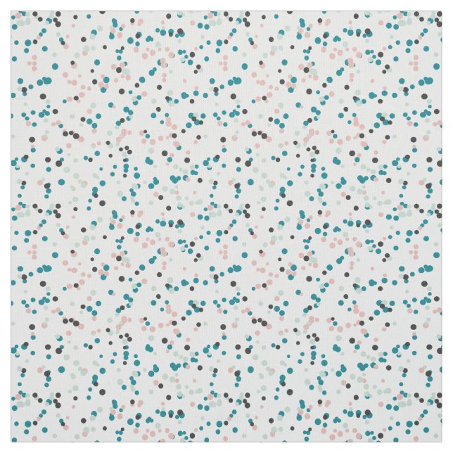Tropic Breeze Teal & Pink Confetti Dots Pattern Fabric (Swatch)