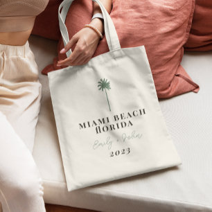 Tropic Destination Palm Tree Wedding Welcome Tote Bag