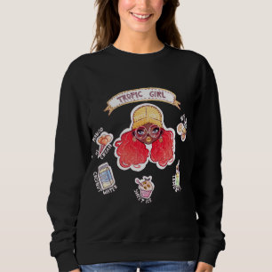 Tropic Girl With Mango Ice Cream Coconut Water Yum Sweatshirt