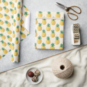Tropic Gold Pineapple Yellow Hues Wrapping Paper