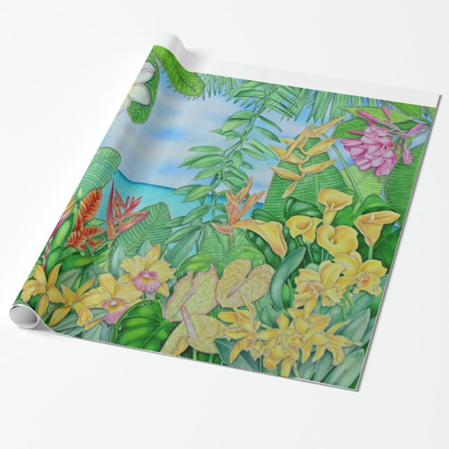 Tropic Gold Wrapping Paper (Unrolled)
