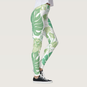 Tropic green print on leggings
