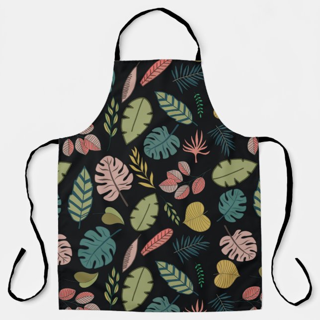 Tropic leaves seamless pattern apron (Front)
