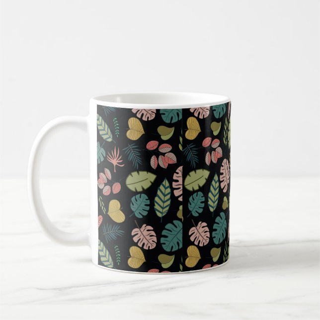 Tropic leaves seamless pattern coffee mug (Left)