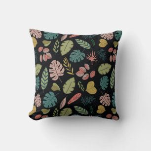Tropic leaves seamless pattern cushion