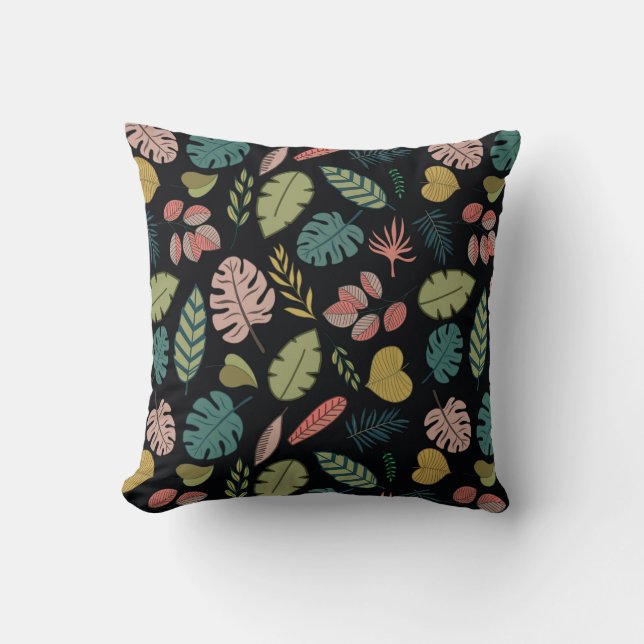 Tropic leaves seamless pattern cushion (Front)