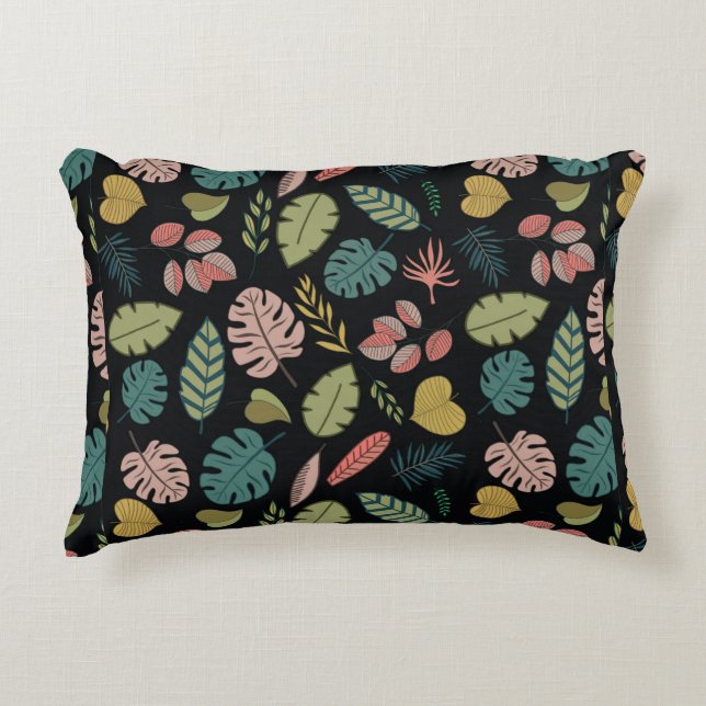 Tropic leaves seamless pattern decorative cushion (Front)