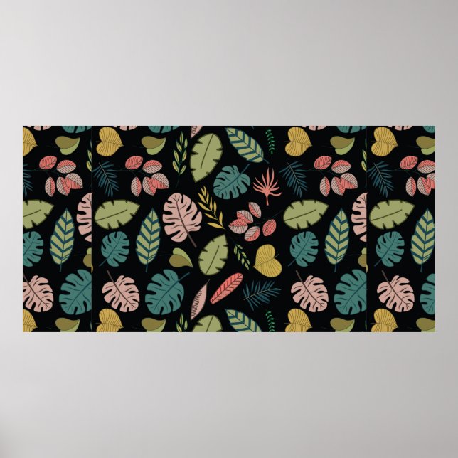 Tropic leaves seamless pattern poster (Front)