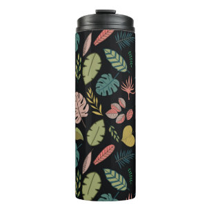 Tropic leaves seamless pattern thermal tumbler