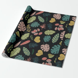 Tropic leaves seamless pattern wrapping paper