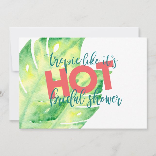 Tropic Like It's Hot Bridal Shower Invitation (Front)