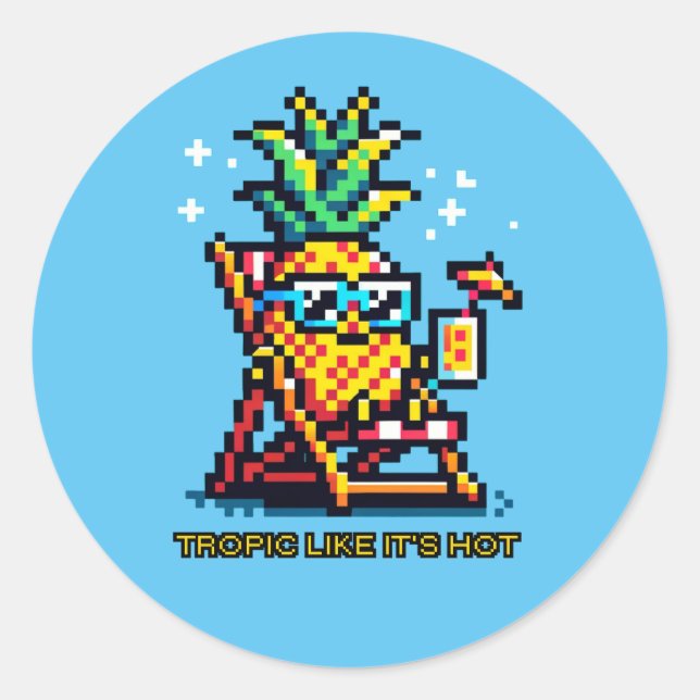 Tropic Like It's Hot Classic Round Sticker (Front)