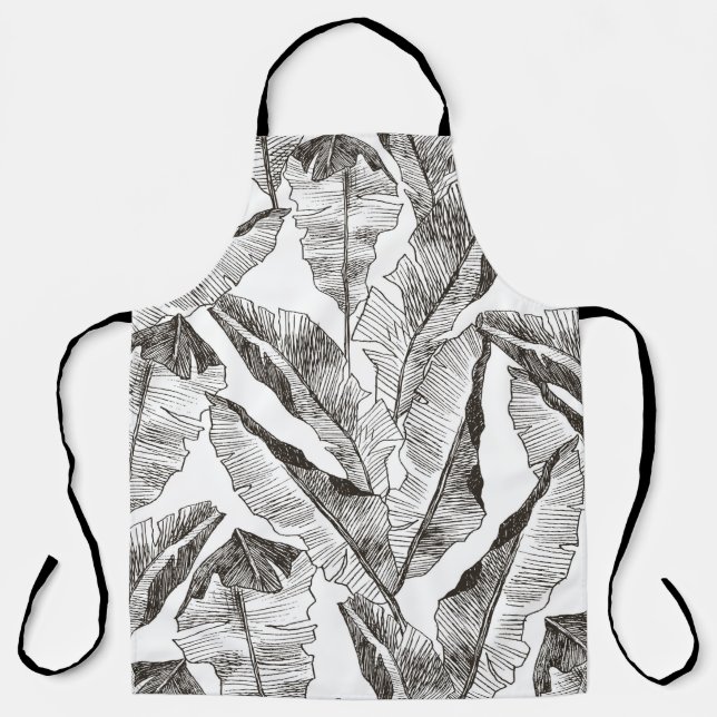 Tropic plants floral seamless jungle pattern. Prin Apron (Front)