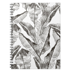 Tropic plants floral seamless jungle pattern. Prin Notebook