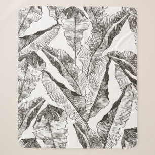 Tropic plants floral seamless jungle pattern. Prin Sherpa Blanket