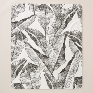 Tropic plants floral seamless jungle pattern. Prin Sherpa Blanket