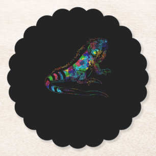 Tropic Reptile Zoo Keeper Gift Idea Iguana Premium Paper Coaster