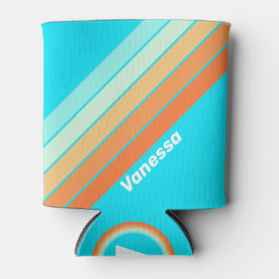 Tropic Splash Striped with Name Can Cooler