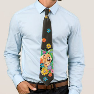 TROPIC TANGO red chow Tie