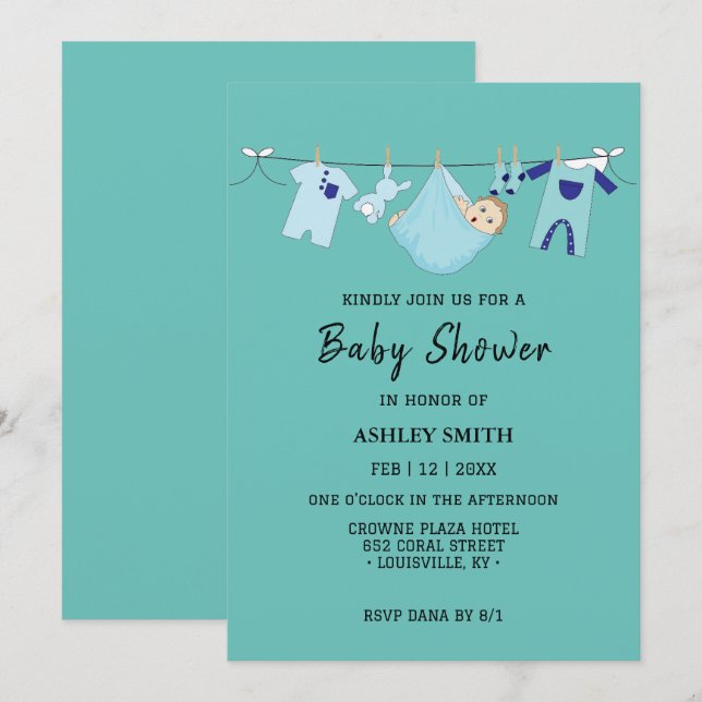 Tropic Tide Baby Shower Invitation (Front/Back)