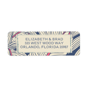 Tropic Vibes Hawaiian Island Beach Wedding Return Address Label