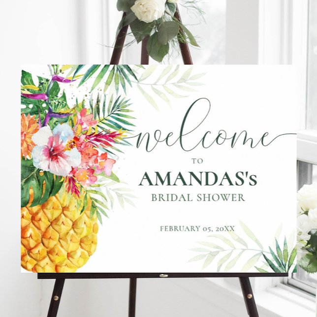 Tropica Pineapple Birdal Shower Welcome Sign (Creator Uploaded)