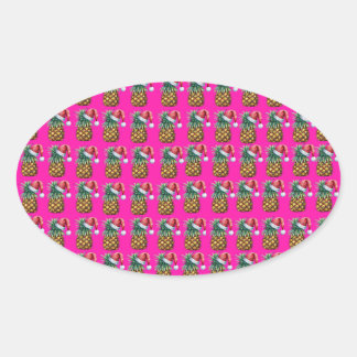 Tropica - Pink  Oval Sticker