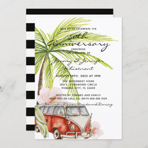 Tropical 50th Anniversary Wedding Invitation