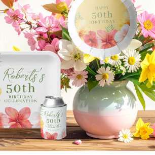 Tropical 50th Birthday Party  Can Cooler