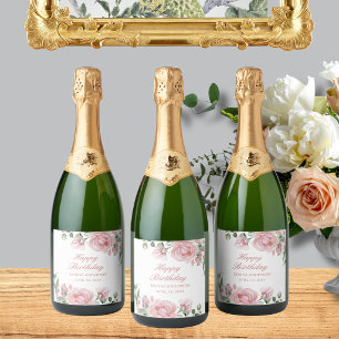 Tropical 50th Birthday Party Sparkling Wine Label
