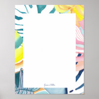 Tropical Abstract Art Personalised Poster Sign