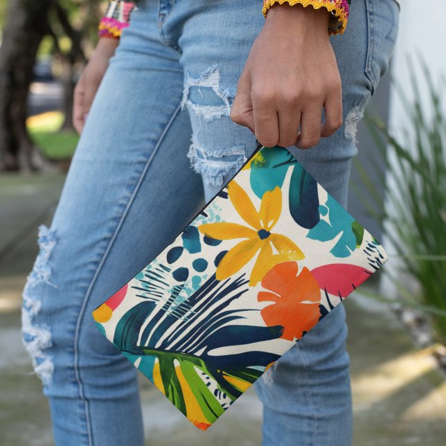 Tropical Abstract Pattern Zippered Pouch (Creator Uploaded)