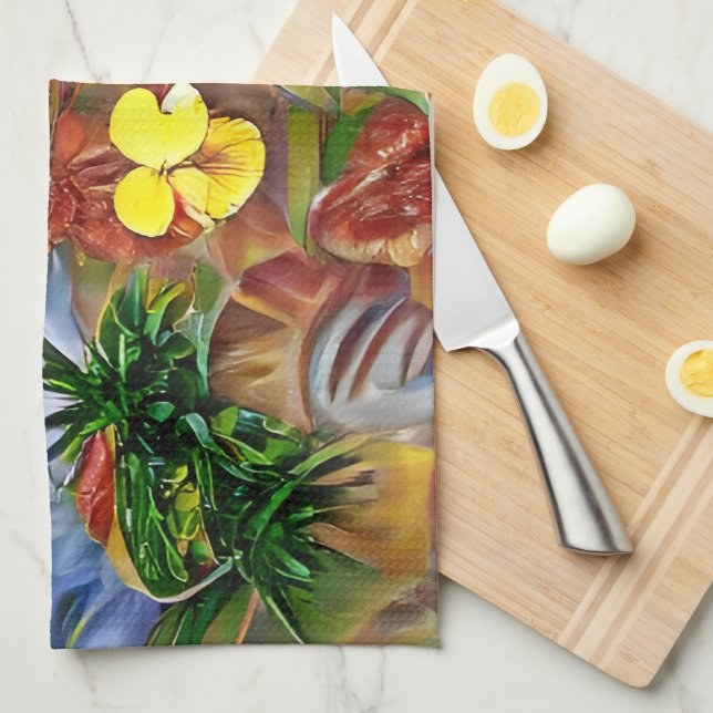 Tropical Abstract  Tea Towel (Quarter Fold)