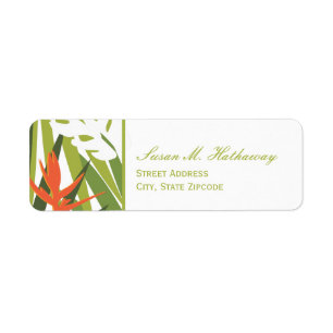 Tropical Address Label - Green and Orange Return Address Label