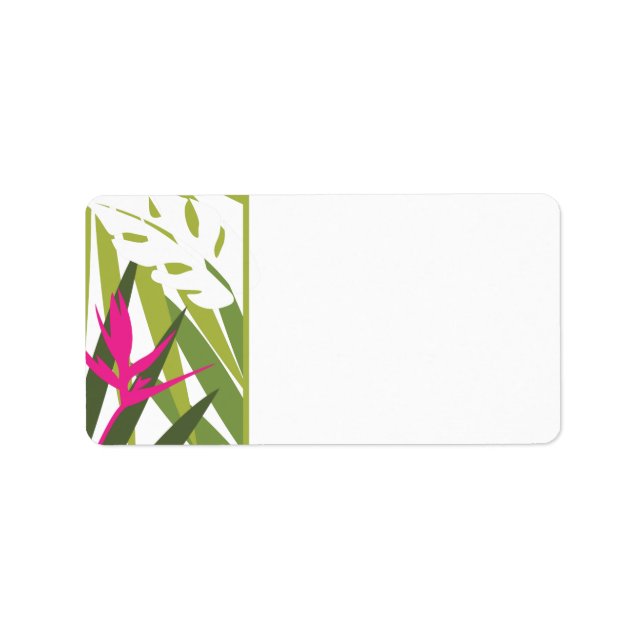 Tropical Address Label - Green and Pink (Front)