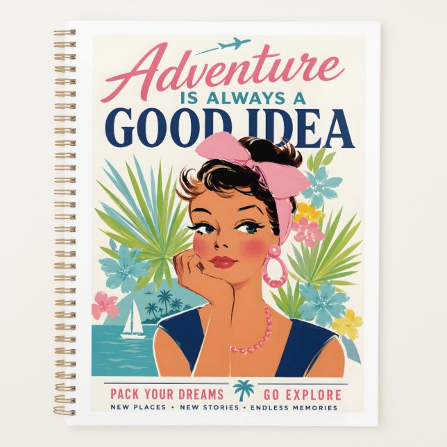 Tropical Adventure Travel Poster Planner (Front)