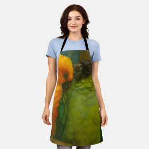 Tropical Affection – Parrots in Forest Light Apron