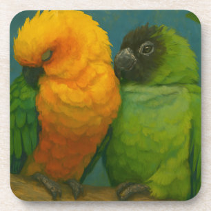 Tropical Affection – Parrots in Forest Light Coaster