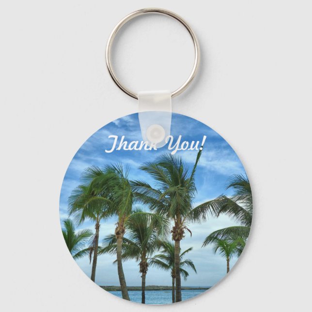 Tropical Afternoon Thank You Gift Keychain (Front)