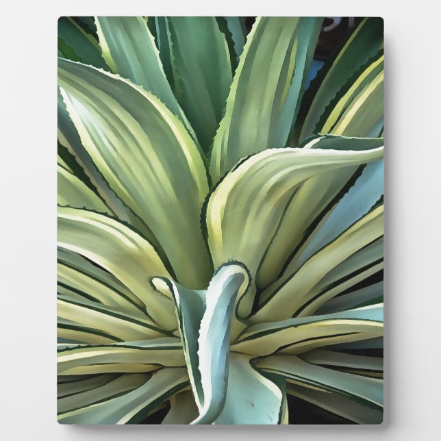 Tropical Agave Realism Art Plaque (Front)