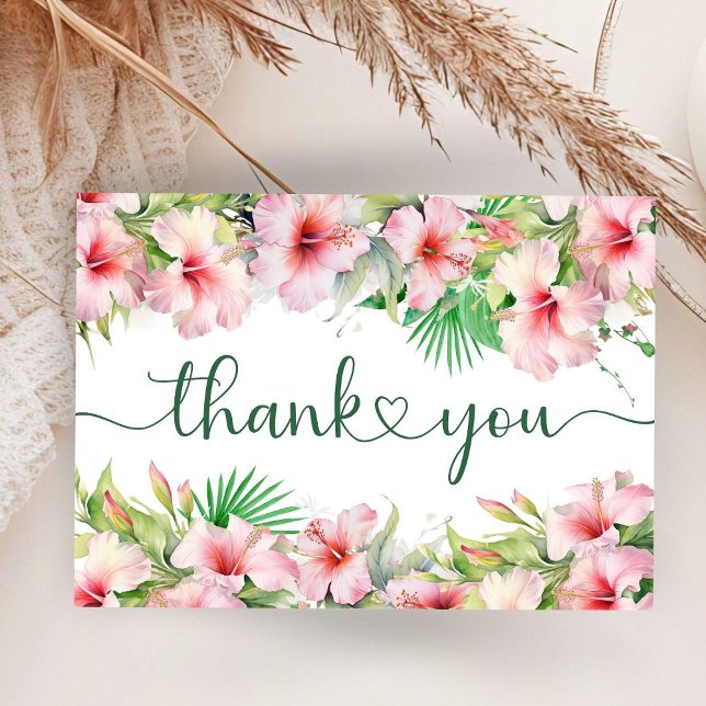 Tropical Aloha Baby Shower Flat Thank You Card (Creator Uploaded)
