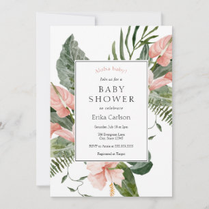 Tropical Aloha Baby Shower Invitation