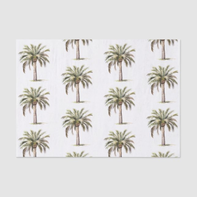 Tropical Aloha Beach Coconuts Palm Trees Wedding Tissue Paper (Front)