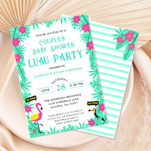 Tropical Aloha Couples Baby Shower Luau  Invitation