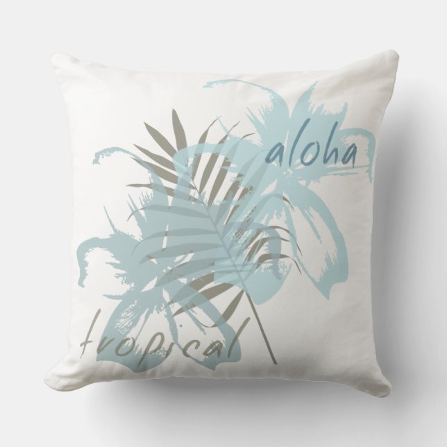 Tropical Aloha Flowers Cushion (Front)