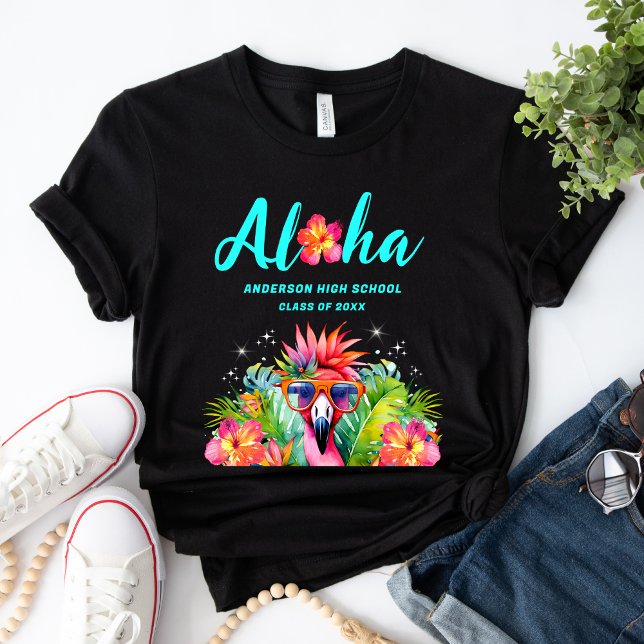 Tropical Aloha Hawaiian Luau Graduation Party T-Shirt (Creator Uploaded)