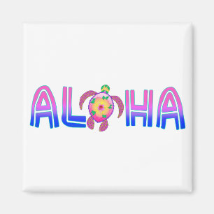 Tropical Aloha Hawaiian Sea Turtle Magnet